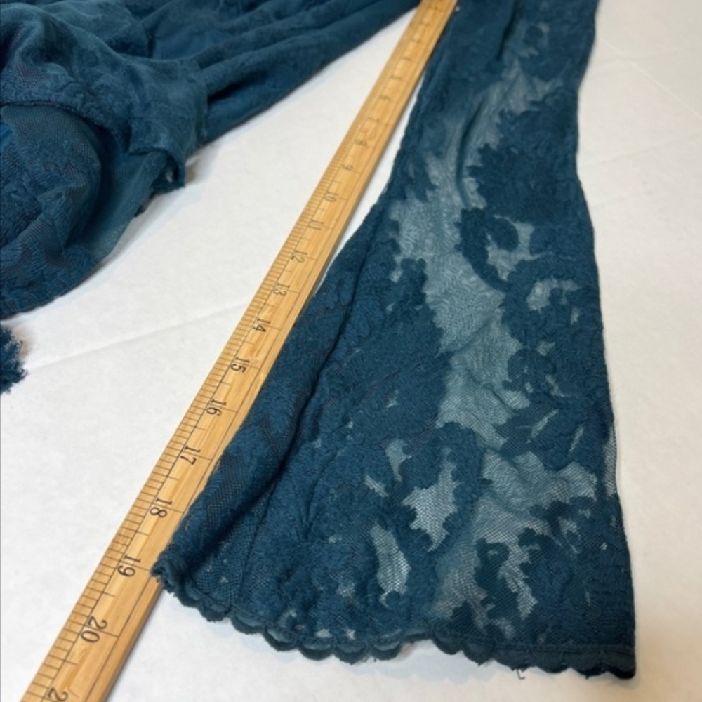 Free People Reign Over Me Teal Lace Embroidered Dress Whimsigoth Fairy - Picture 7 of 9